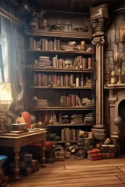 مكتبة فاخرة | Elegant Library Backdrop