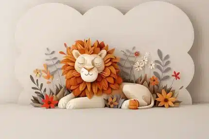 خلفية تصوير الأسد النائم – Sleeping Lion Photography Backdrop