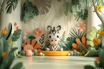 خلفية تصوير حكاية الحمار الوحشي – Zebra Tale Photography Backdrop