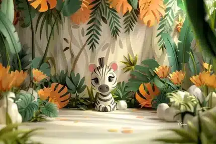 خلفية تصوير حكاية الحمار الوحشي – Zebra Tale Photography Backdrop