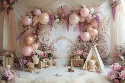 خلفية تصوير زهور وبهجة – Flowers & Joy Photography Backdrop
