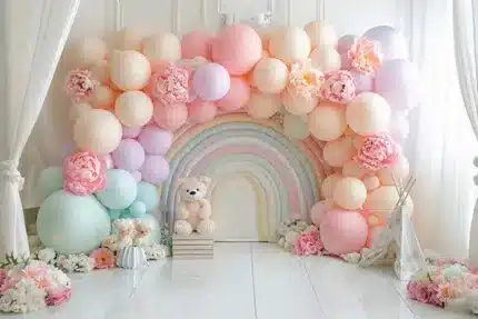 خلفية تصوير قوس قزح الدافئ – Cozy Rainbow Photography Backdrop