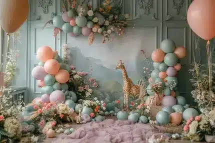 خلفية تصوير زرافات الغابة الساحرة – Enchanted Jungle Giraffes Photography Backdrop