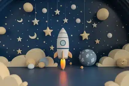 خلفية تصوير رحلة إلى الفضاء – Space Adventure Photography Backdrop