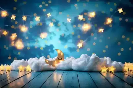 خلفية تصوير ليل النجوم والقمر – Starry Night & Moon Photography Backdrop