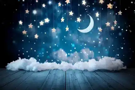 خلفية تصوير القمر والنجوم – Moon & Stars Photography Backdrop