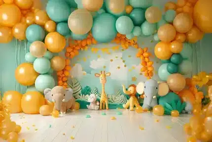 خلفية تصوير حيوانات الغابة – Jungle Animals Photography Backdrop