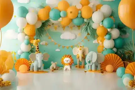 خلفية تصوير حيوانات الغابة – Jungle Animals Photography Backdrop