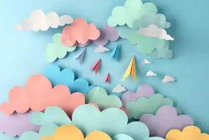 خلفية تصوير غيوم ملوّنة – Colorful Clouds Backdrop