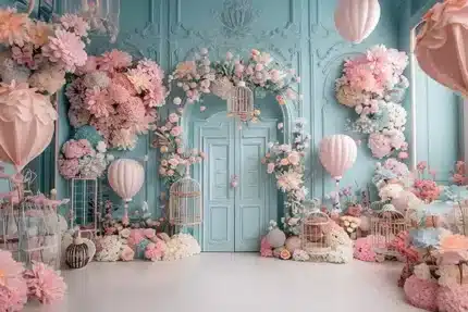 خلفية تصوير قصر الأزهار – Floral Palace Photography Backdrop