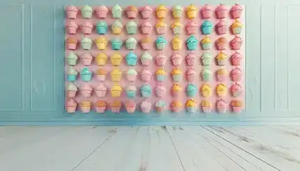 خلفية تصوير كب كيك ملون – Colorful Cupcake Backdrop