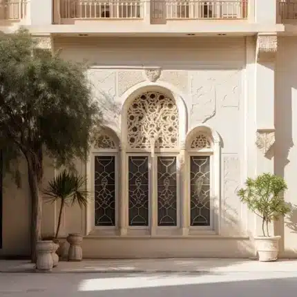 خلفية تصوير تراثية - نافذة عربية مزخرفة