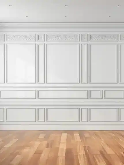 خلفية تصوير كلاسيكية - جدار أبيض مزخرف