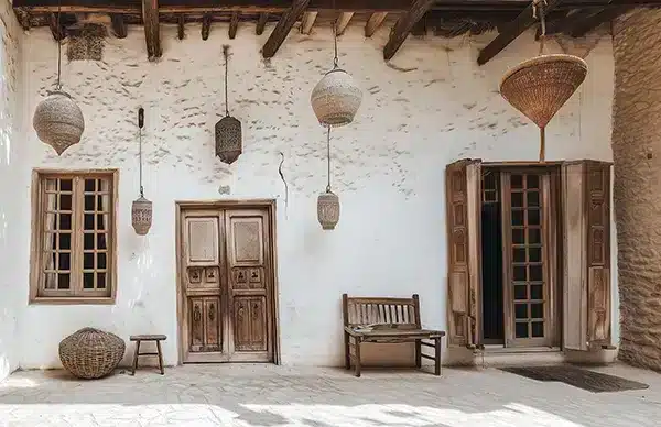 A- (661) خلفية تصوير تراثية – Traditional Palm Hut Backdrop - الصورة 1