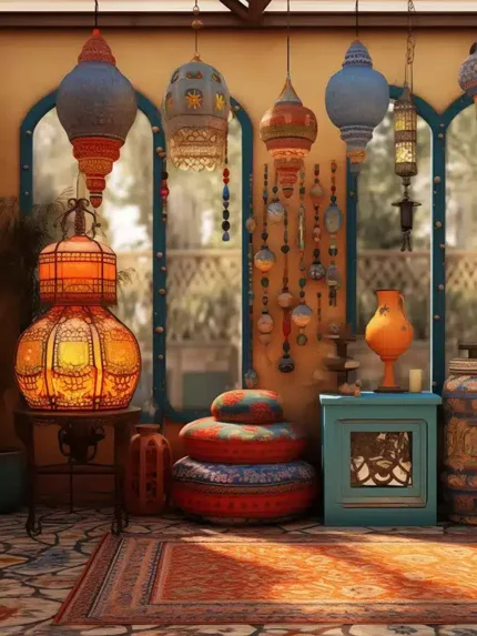 خلفية تصوير شرقية - فوانيس وزخارف عربية