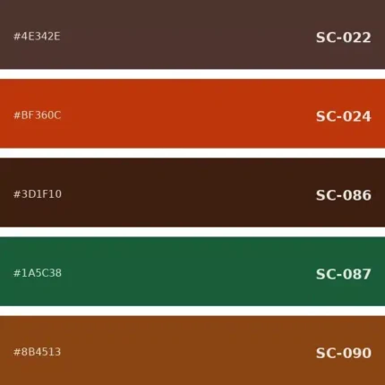 باقة البني الداكن والأخضر الغابي — خلفيات سادة SC-022 SC-024 SC-086 SC-087 SC-090