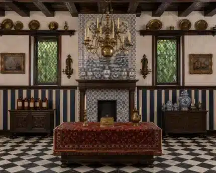 خلفية كلاسيكية A-3598 - رخام أبيض مع إطارات ذهبية