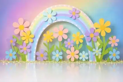 قوس قزح وأزهار#4772 – Rainbow Arch Flowers