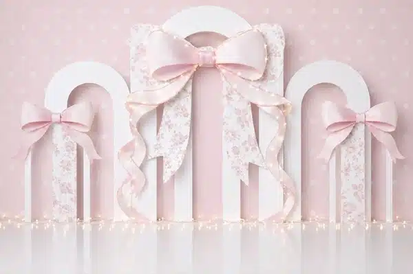 A-4774-600 قوس وردي وزهور#4774 – Pink Floral Arch - الصورة 1