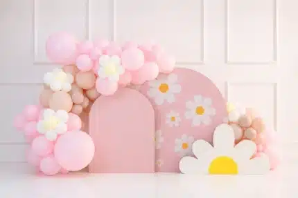 ديزي وردي أقواس#4807 – Pink Daisy Arches