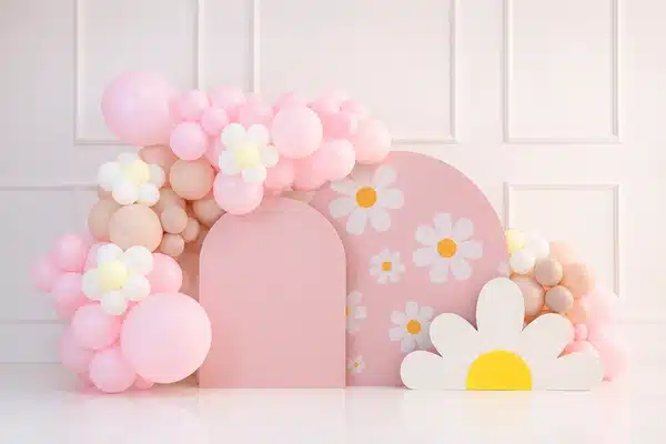 A-4807-600 ديزي وردي أقواس#4807 – Pink Daisy Arches - الصورة 1