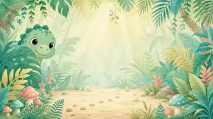 خلفية ديناصورات غابة للأطفال بالتصوير – Dinosaur Jungle Kids Backdrop