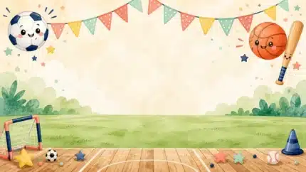 خلفية رياضة وكرة للأطفال – Sports Soccer Kids Backdrop