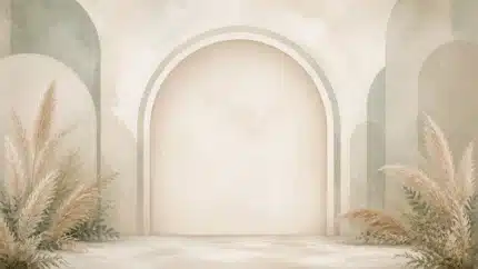 خلفية أقواس بوهو مقرّبة – Boho Arch Zoomed Backdrop