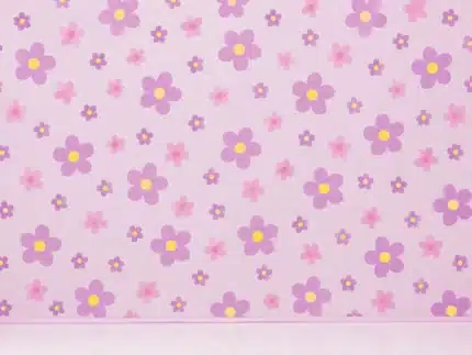 خلفية زهور وردية وبنفسجية مع أرضية – Pink Purple Floral Wall and Floor Backdrop