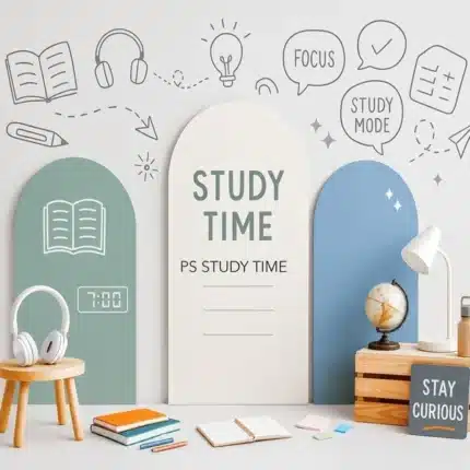 خلفية العودة للمدارس بعبارة وقت الدراسة – Study Time Back to School Backdrop