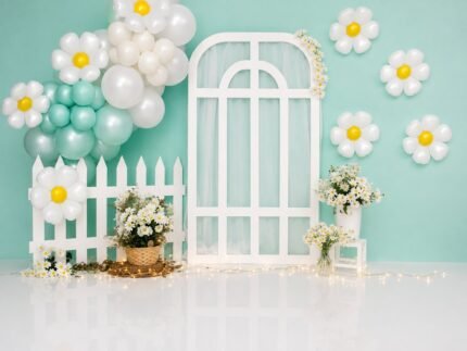 خلفية زهور دمية وبوابة خضراء – daisy-flowers-green-gate-4885
