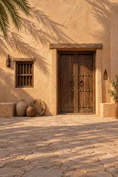 خلفية باب الدار الطينية#4952 – Heritage Mud House Door